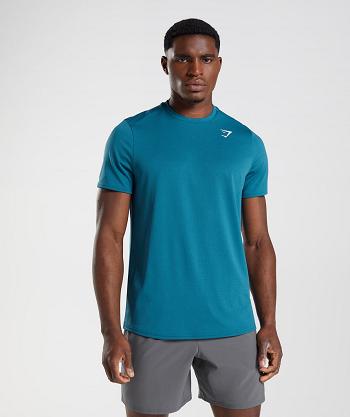 T Shirts Męskie Gymshark Arrival Niebieskie | PL 3807NWY